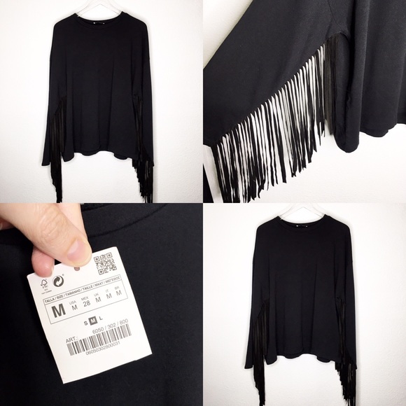 Zara Sweaters - NWT Zara Long Sleeve Fringe Sweater Sweatshirt